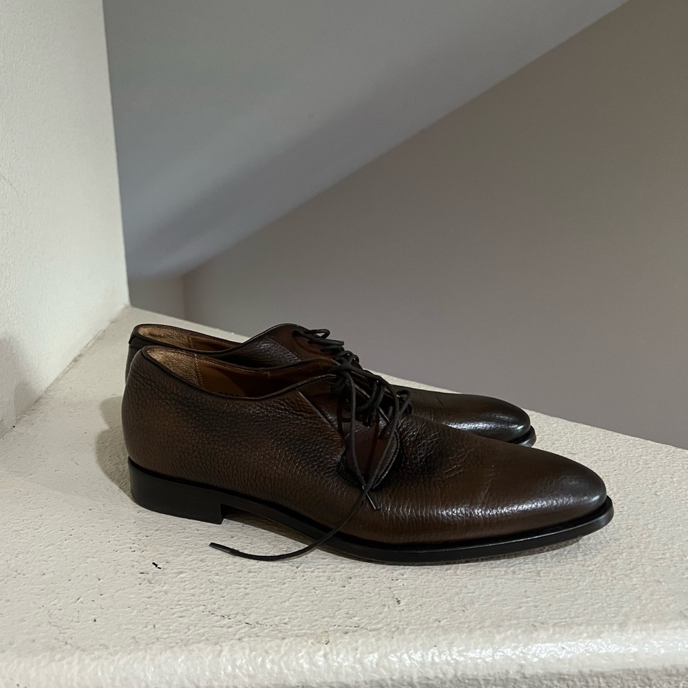 Antonio Maurizi Soft Leather Italian Brown  Dress Business Shoes Loafers Size 42